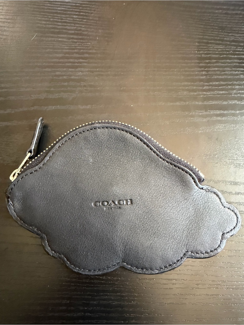 Coach Leather UFO Coin Purse in Black, Gray, Studs F27533 - Picture 2 of 3